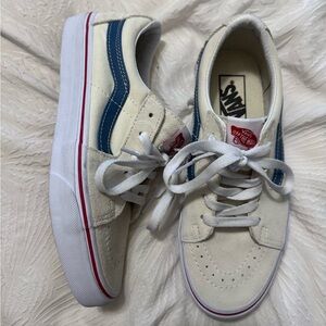 Vans Cream and Blue Men's Sneakers